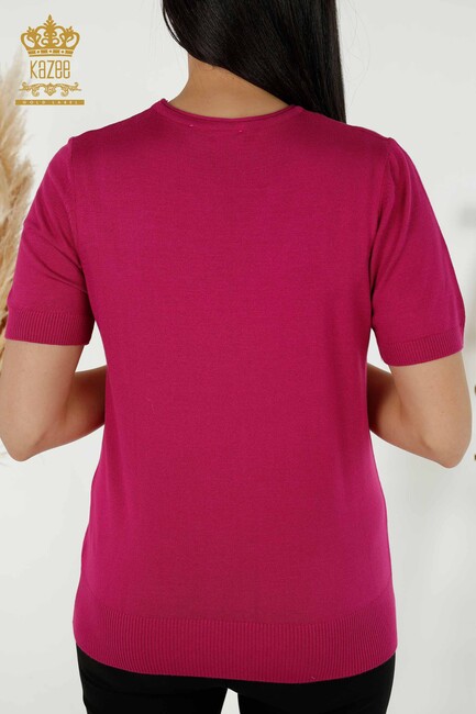 Women's Knitwear Crew Neck Fuchsia - 15943 | KAZEE - Thumbnail