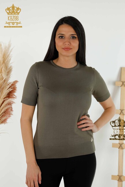 Women's Knitwear Crew Neck Khaki - 15943 | KAZEE - Thumbnail