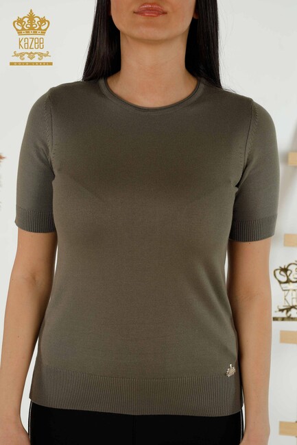 Women's Knitwear Crew Neck Khaki - 15943 | KAZEE - Thumbnail