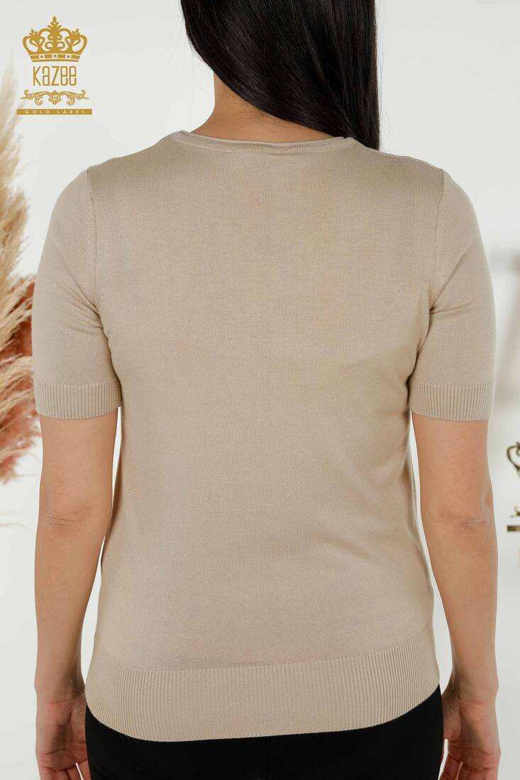 Women's Knitwear Crew Neck Light Beige - 15943 | KAZEE