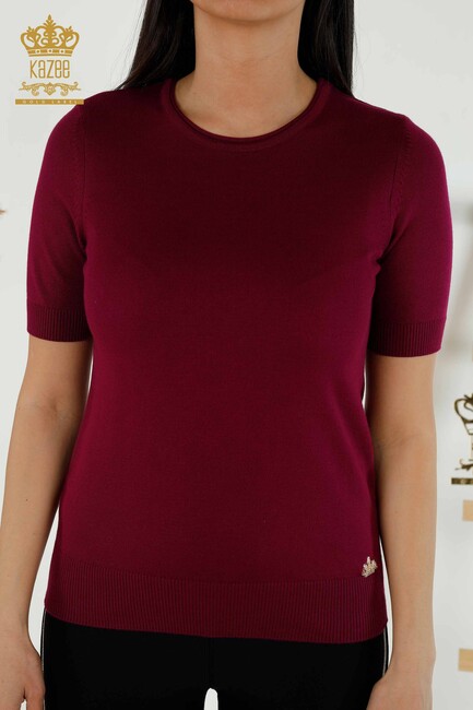 Women's Knitwear Crew Neck Purple - 15943 | KAZEE - Thumbnail