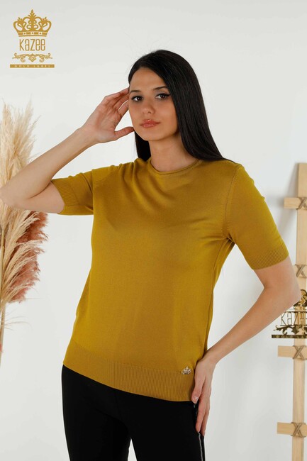 Women's Knitwear Crew Neck Mustard - 15943 | KAZEE - Thumbnail