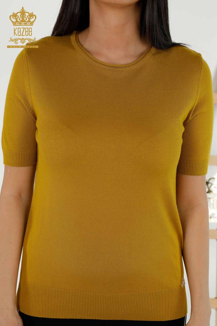 Women's Knitwear Crew Neck Mustard - 15943 | KAZEE