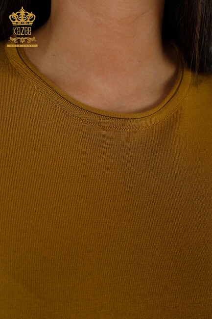 Women's Knitwear Crew Neck Mustard - 15943 | KAZEE - Thumbnail