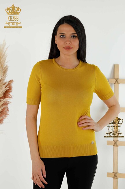 Women's Knitwear Crew Neck Saffron - 15943 | KAZEE - Thumbnail