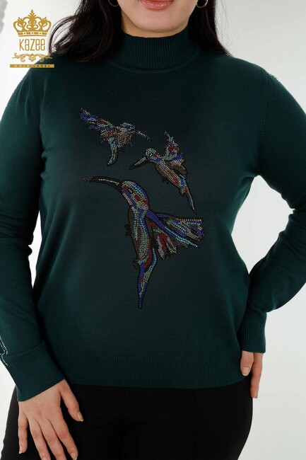 Women's Knitwear Bird Patterned Nefti - 16459 | KAZEE - Thumbnail