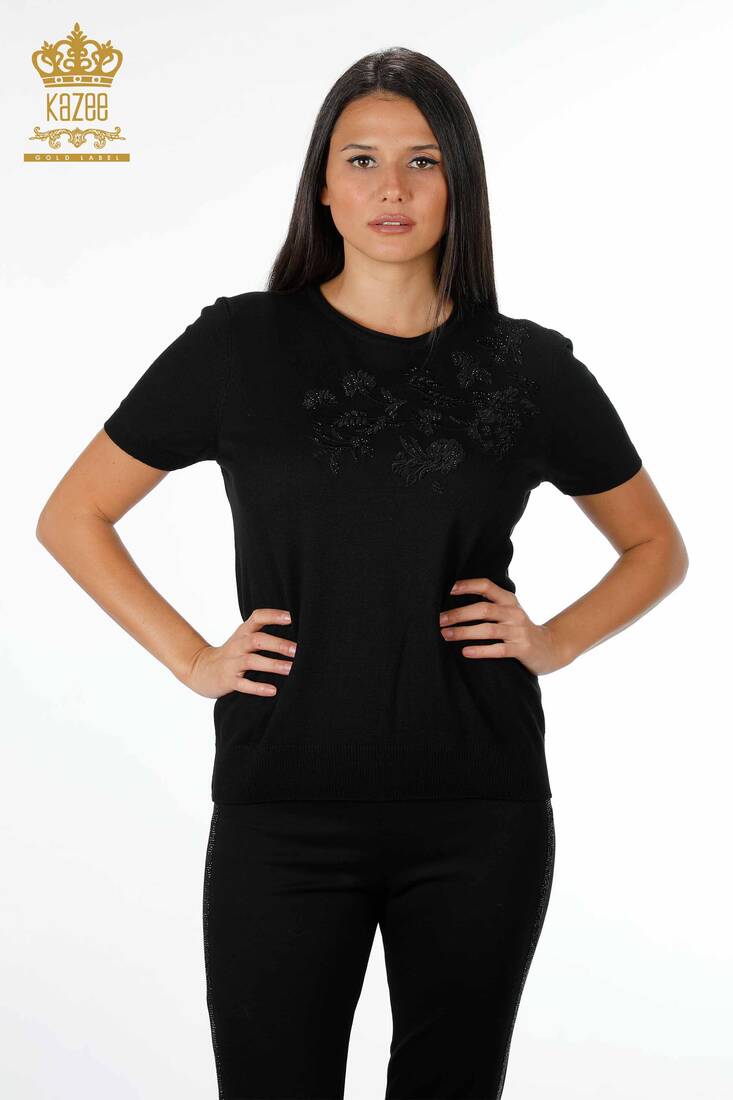 Women's Knitwear Black - Women's Clothing from Istanbul - 16849 | KAZEE