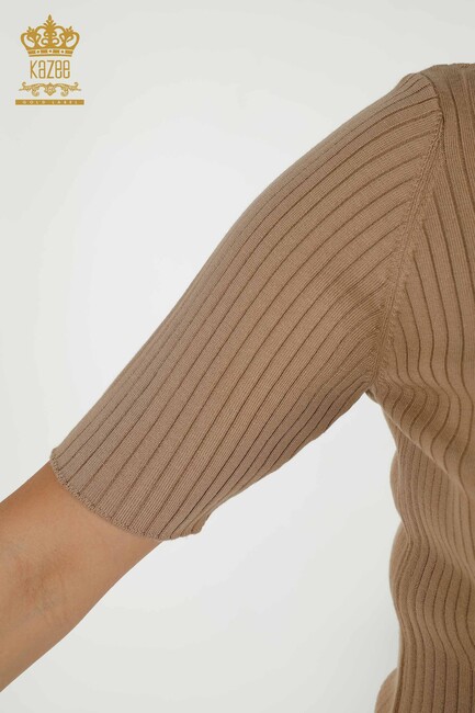 Women's Knitwear Button Detailed Beige - 30043 | KAZEE - Thumbnail