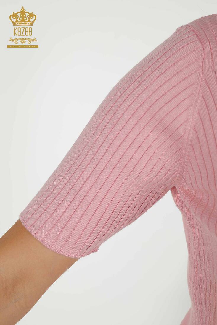 Women's Knitwear Button Detailed Pink - 30043 | KAZEE