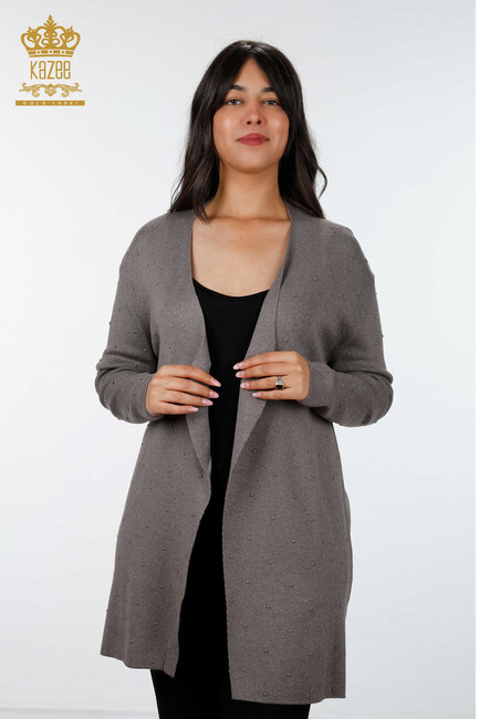 Women's Knitwear Cardigan Long Anthracite - 15436 | KAZEE - Thumbnail