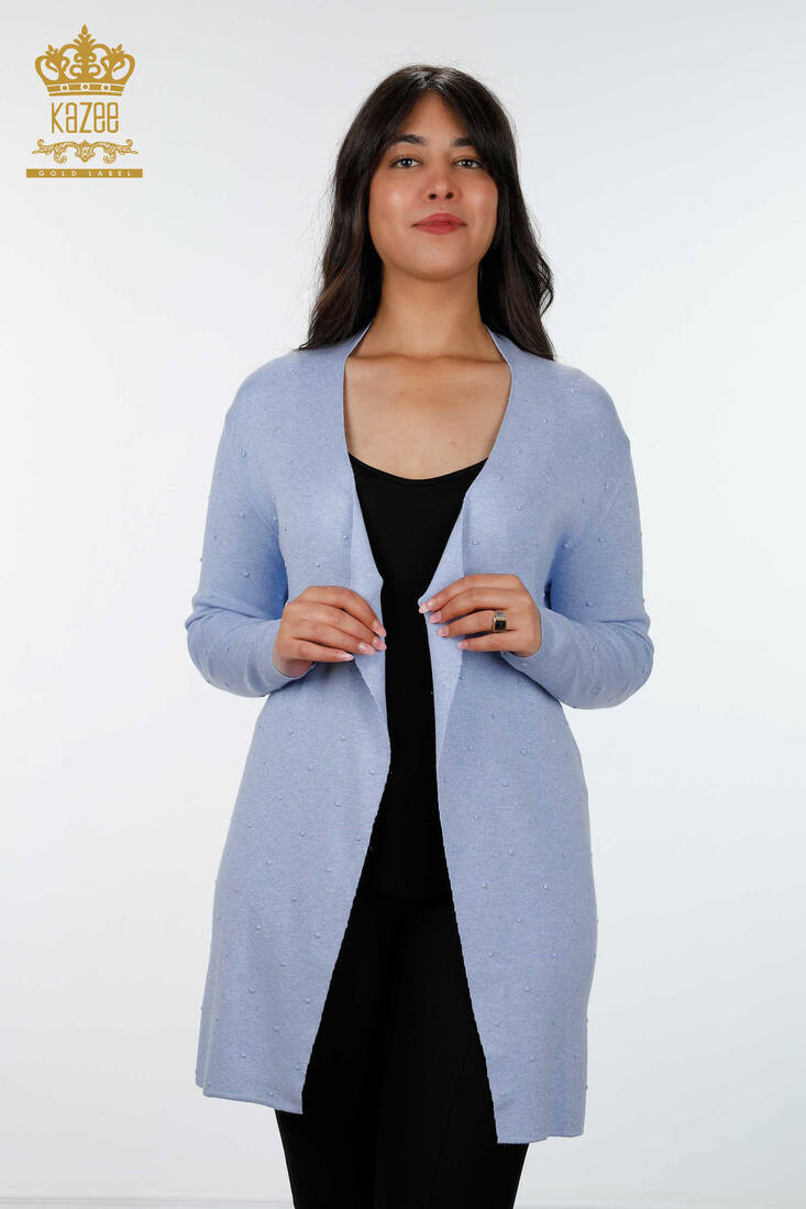 Women's Knitwear Cardigan Long Blue - 15436 | KAZEE