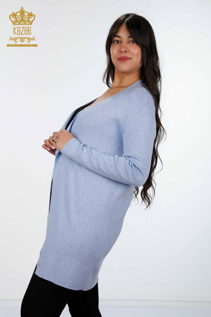 Women's Knitwear Cardigan Long Blue - 15436 | KAZEE