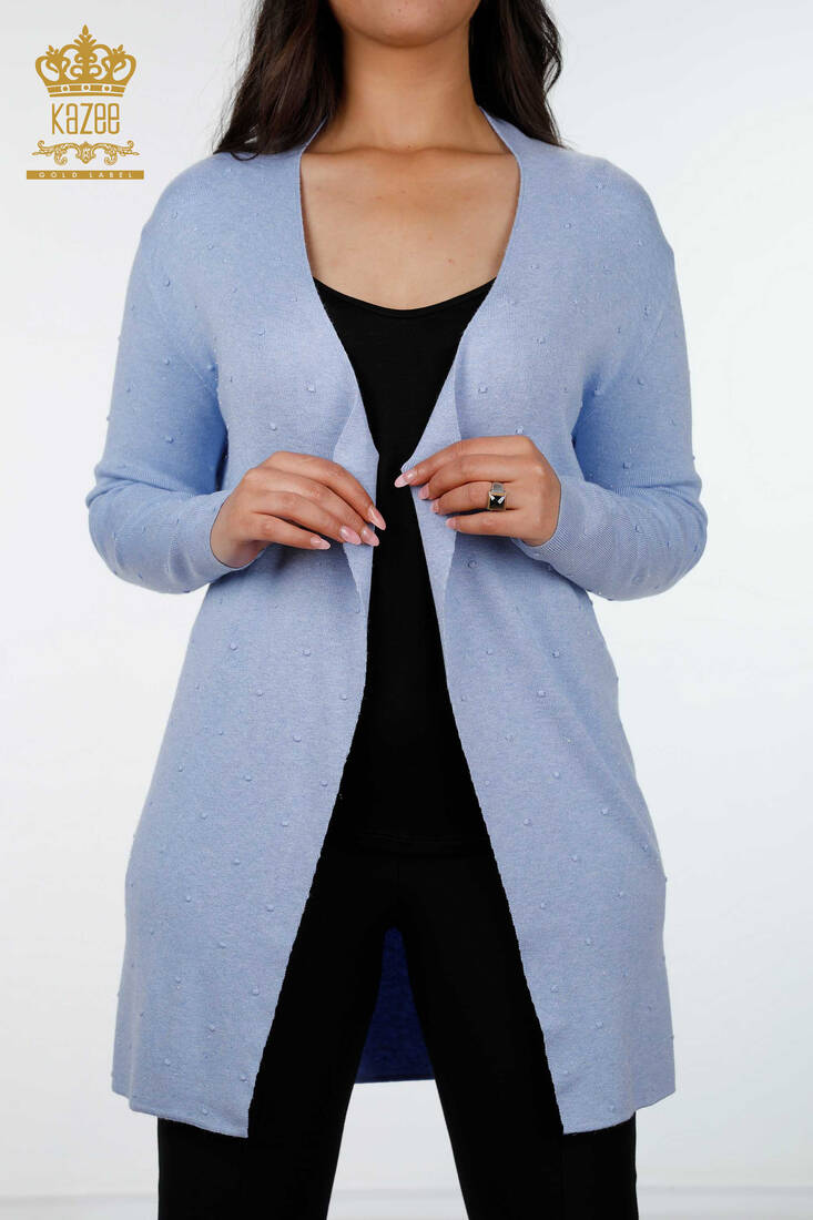 Women's Knitwear Cardigan Long Blue - 15436 | KAZEE