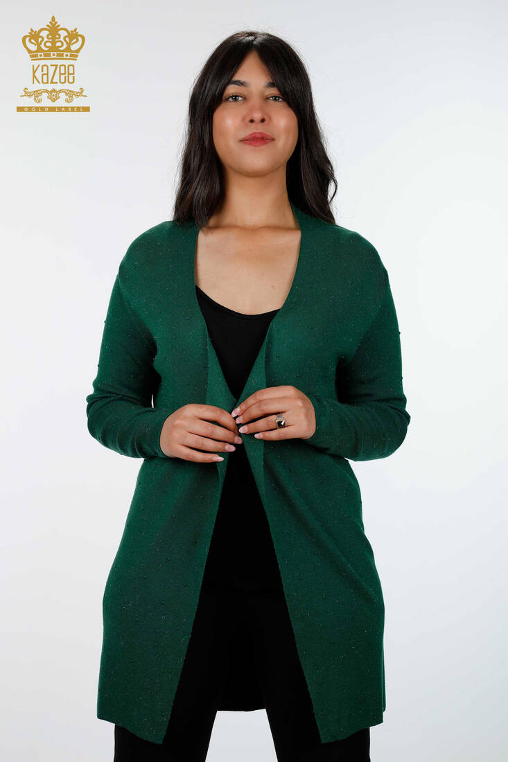 Women's Knitwear Cardigan Long Green - 15436 | KAZEE