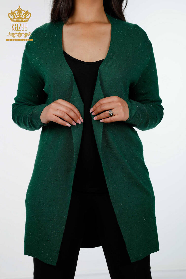 Women's Knitwear Cardigan Long Green - 15436 | KAZEE