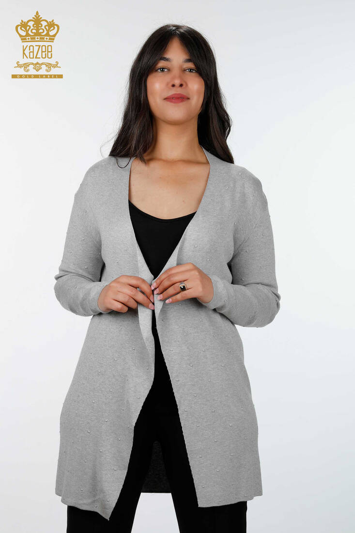 Women's Knitwear Cardigan Long Gray - 15436 | KAZEE