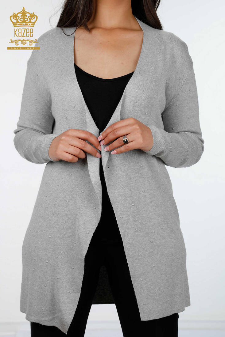 Women's Knitwear Cardigan Long Gray - 15436 | KAZEE