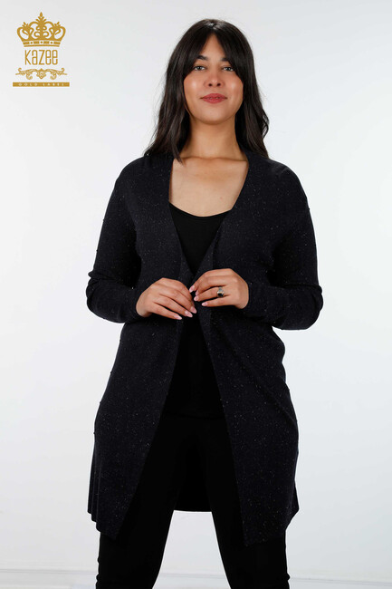 Women's Knitwear Cardigan Long Navy - 15436 | KAZEE - Thumbnail