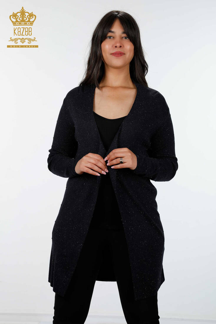 Women's Knitwear Cardigan Long Navy - 15436 | KAZEE