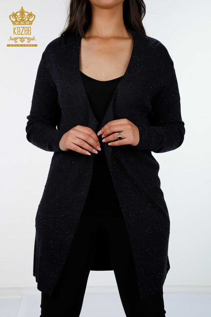 Women's Knitwear Cardigan Long Navy - 15436 | KAZEE - Thumbnail