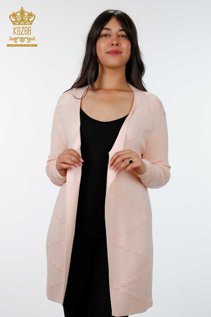 Women's Knitwear Cardigan Long Powder - 15440 | KAZEE - Thumbnail