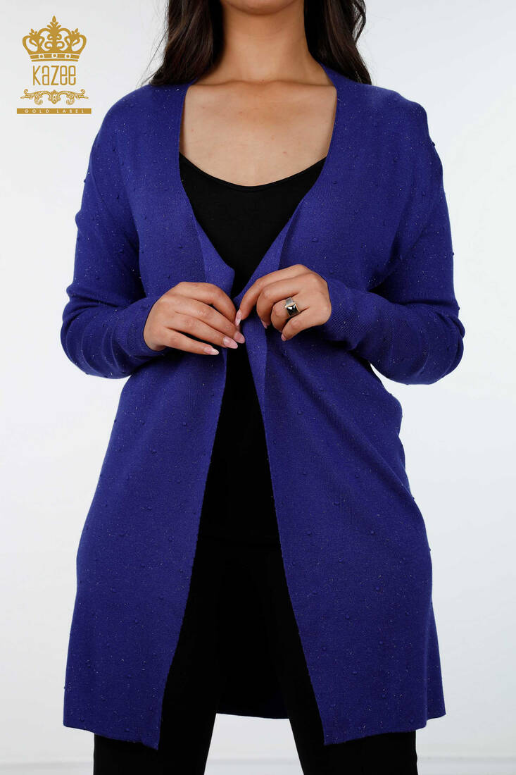 Women's Knitwear Cardigan Long Sax - 15436 | KAZEE