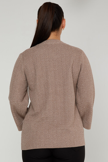 Women's Knitted Cardigan Glittery Mink - 30710 | KAZEE - Thumbnail