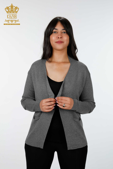 Women's Knitwear Cardigan Glitter Transition Anthracite - 14687 | KAZEE - Thumbnail