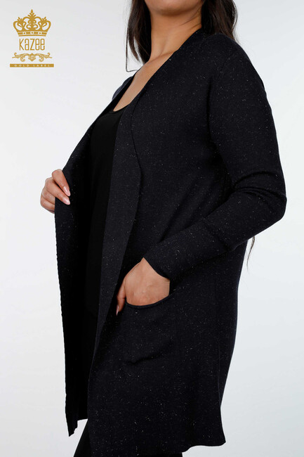 Women's Knitwear Cardigan Glitter Transitioned Navy - 15196 | KAZEE - Thumbnail