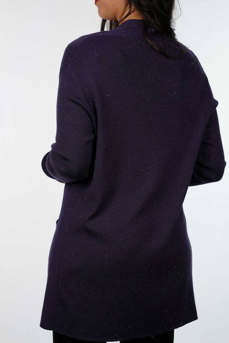 Women's Knitwear Cardigan Glitter Transition Purple - 15196 | KAZEE