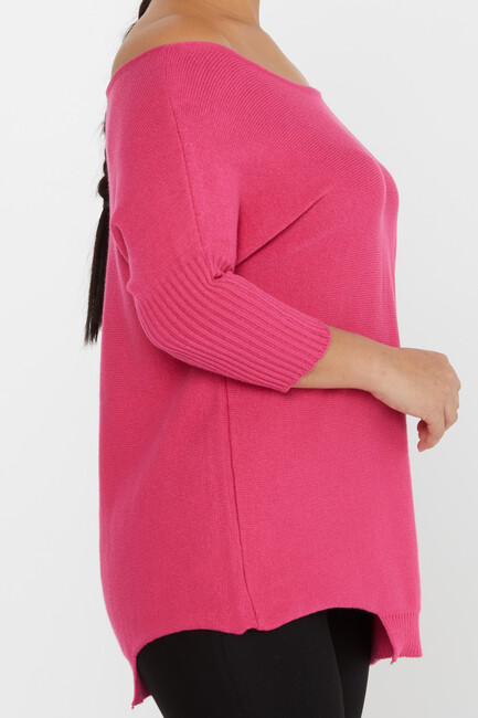 Women's Knitwear Collar Detail Pink - 30237 | KAZEE - Thumbnail