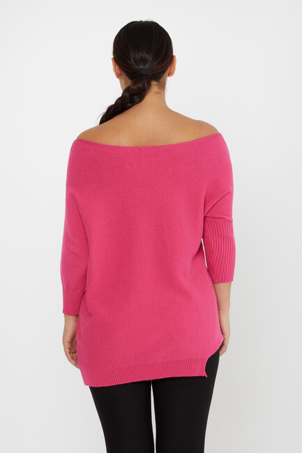 Women's Knitwear Collar Detail Pink - 30237 | KAZEE - Thumbnail