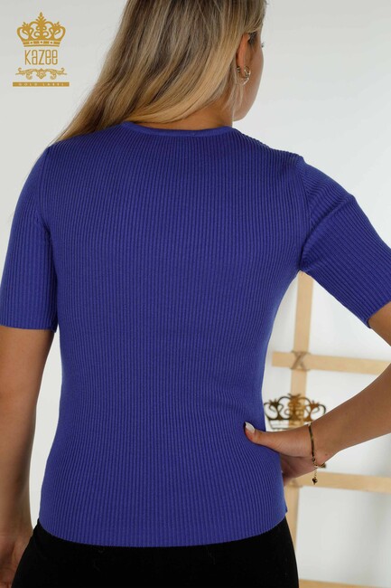 Women's Knitwear Collar Detailed Violet - 30397 | KAZEE - Thumbnail