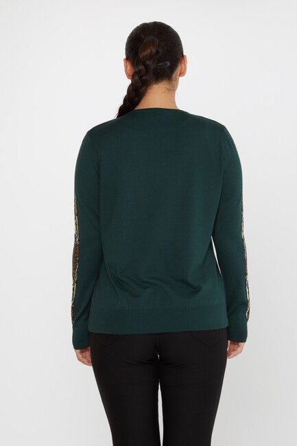 Women's Knitwear Crew Neck Stoned Olive - 31547 | KAZEE - Thumbnail