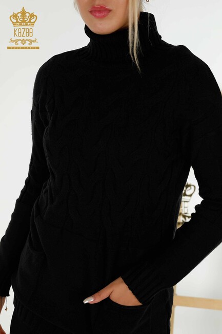 Women's Knitwear Turtleneck Black - 30231 | KAZEE - Thumbnail