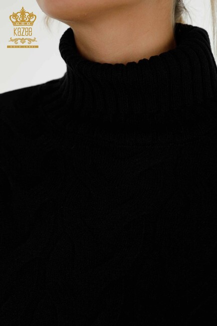 Women's Knitwear Turtleneck Black - 30231 | KAZEE - Thumbnail