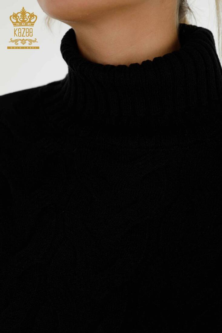 Women's Knitwear Turtleneck Black - 30231 | KAZEE