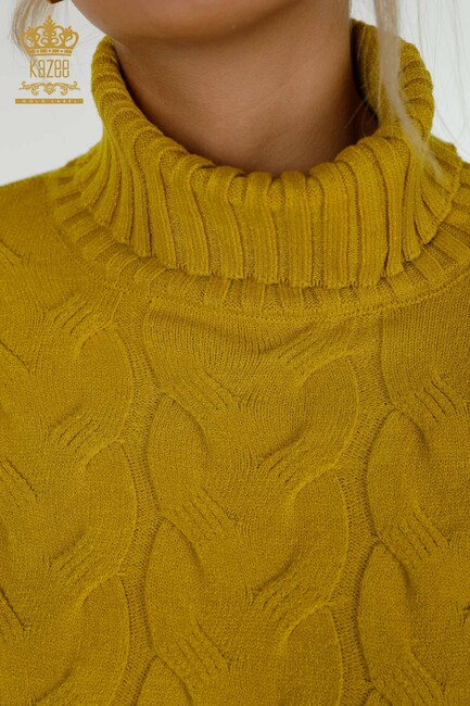 Women's Knitwear Turtleneck Saffron - 30231 | KAZEE - Thumbnail