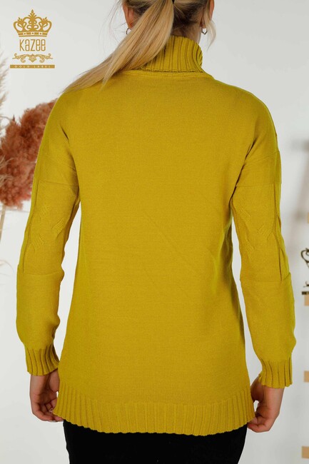 Women's Knitwear Turtleneck Saffron - 30231 | KAZEE - Thumbnail