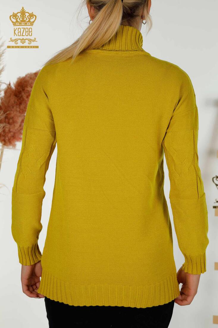 Women's Knitwear Turtleneck Saffron - 30231 | KAZEE