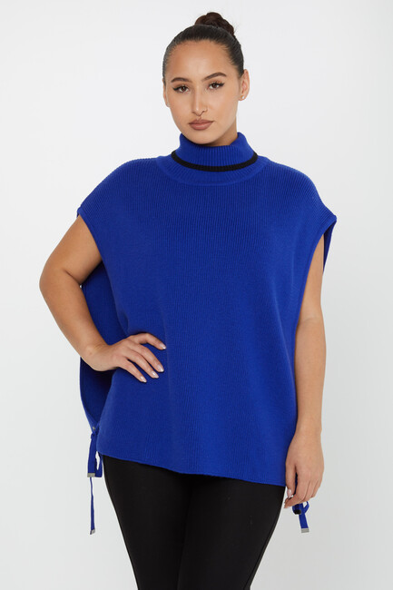 Women's Knitwear Turtleneck Sweater Saxe - 30229 | KAZEE - Thumbnail