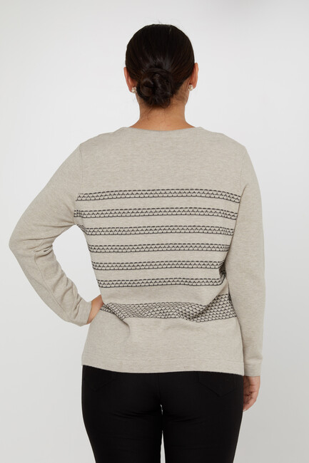 Women's Knitwear Glittery Long Sleeve Stone - 31030 | KAZEE - Thumbnail