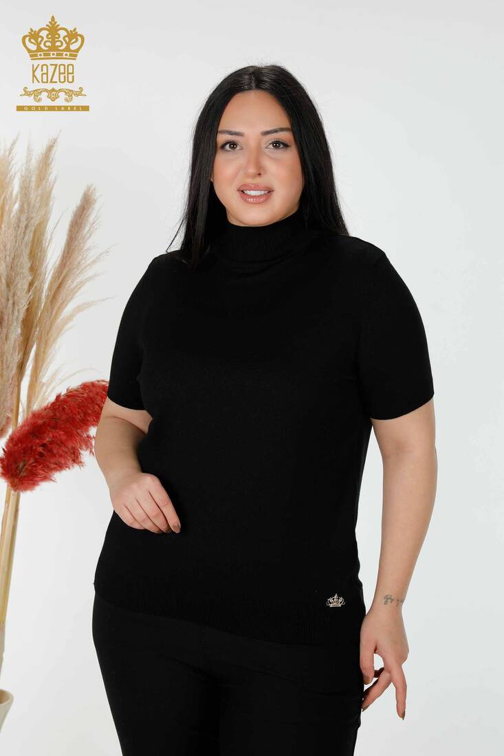 Women's Knitwear Stand Black - 16168 | KAZEE