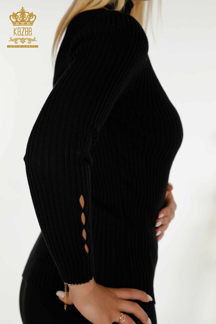 Women's Knitwear Hole Detailed Black - 30395 | KAZEE - Thumbnail