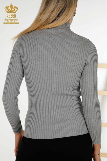 Women's Knitwear Hole Detailed Gray - 30395 | KAZEE - Thumbnail