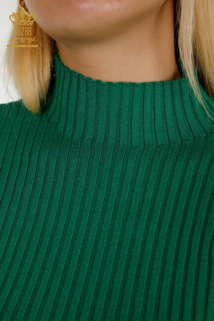 Women's Knitwear Hole Detailed Green - 30395 | KAZEE - Thumbnail