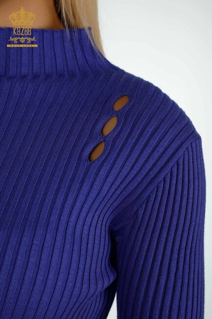 Women's Knitwear Hole Detailed Violet - 30395 | KAZEE - Thumbnail