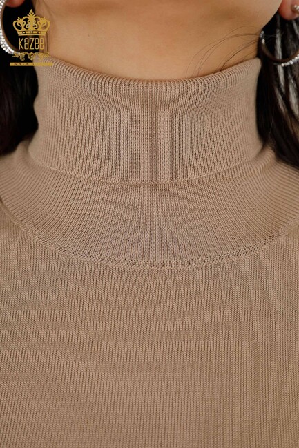 Women's Knitwear Logo Beige - 11122 | KAZEE - Thumbnail