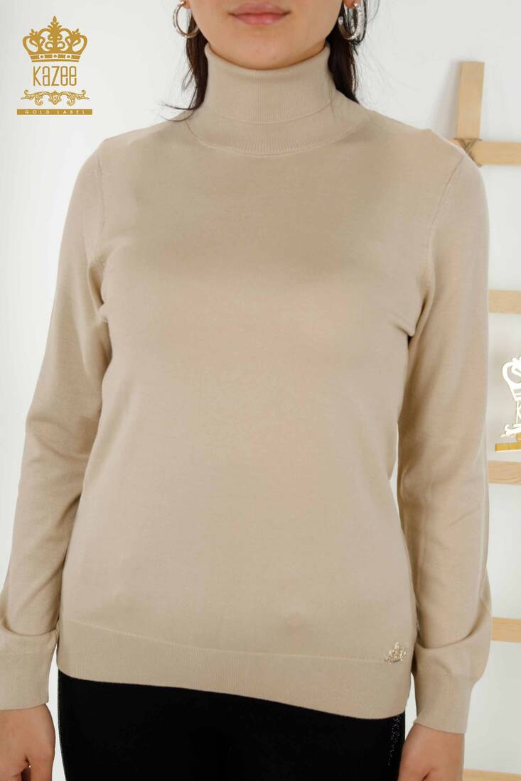 Women's Knitwear Logo Light Beige - 11122 | KAZEE