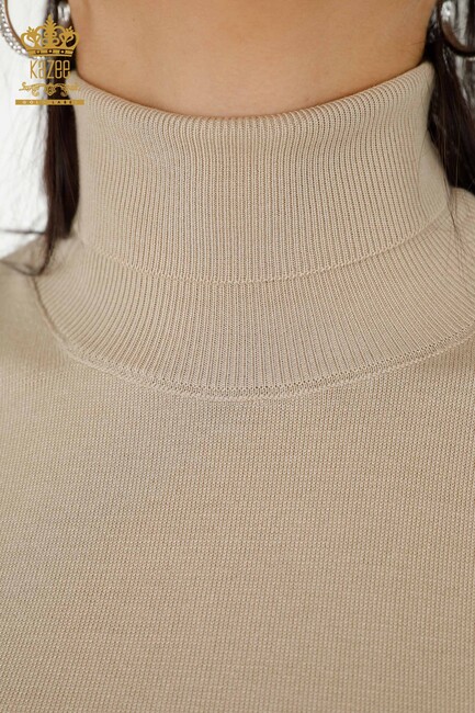 Women's Knitwear Logo Light Beige - 11122 | KAZEE - Thumbnail